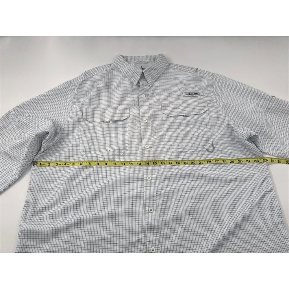 Performance Hiking Shirt Mens 2XL Blue Check Long Sleeve Button Fishing Vented - Picture 9 of 12